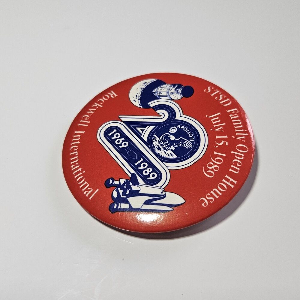 Nasa Pins Buttons Collection Space Shuttle Challenger Rockwell Silver Tone Red - Picture 6 of 8